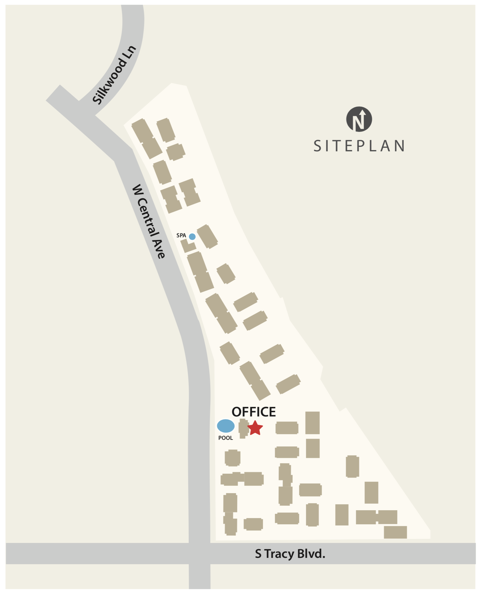 Site plan for Sycamore Village Apartments