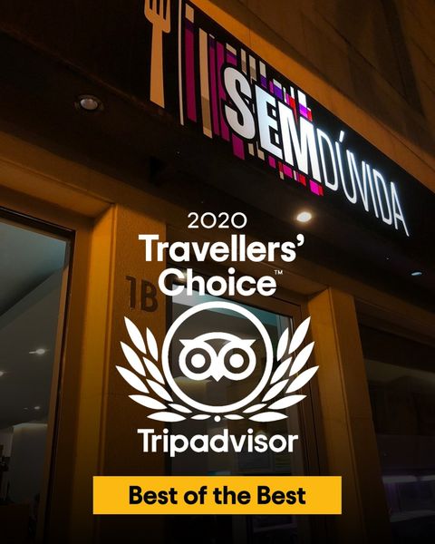 Restaurante Sem Dúvida TripAdvisor Traveller´s Choice 2020