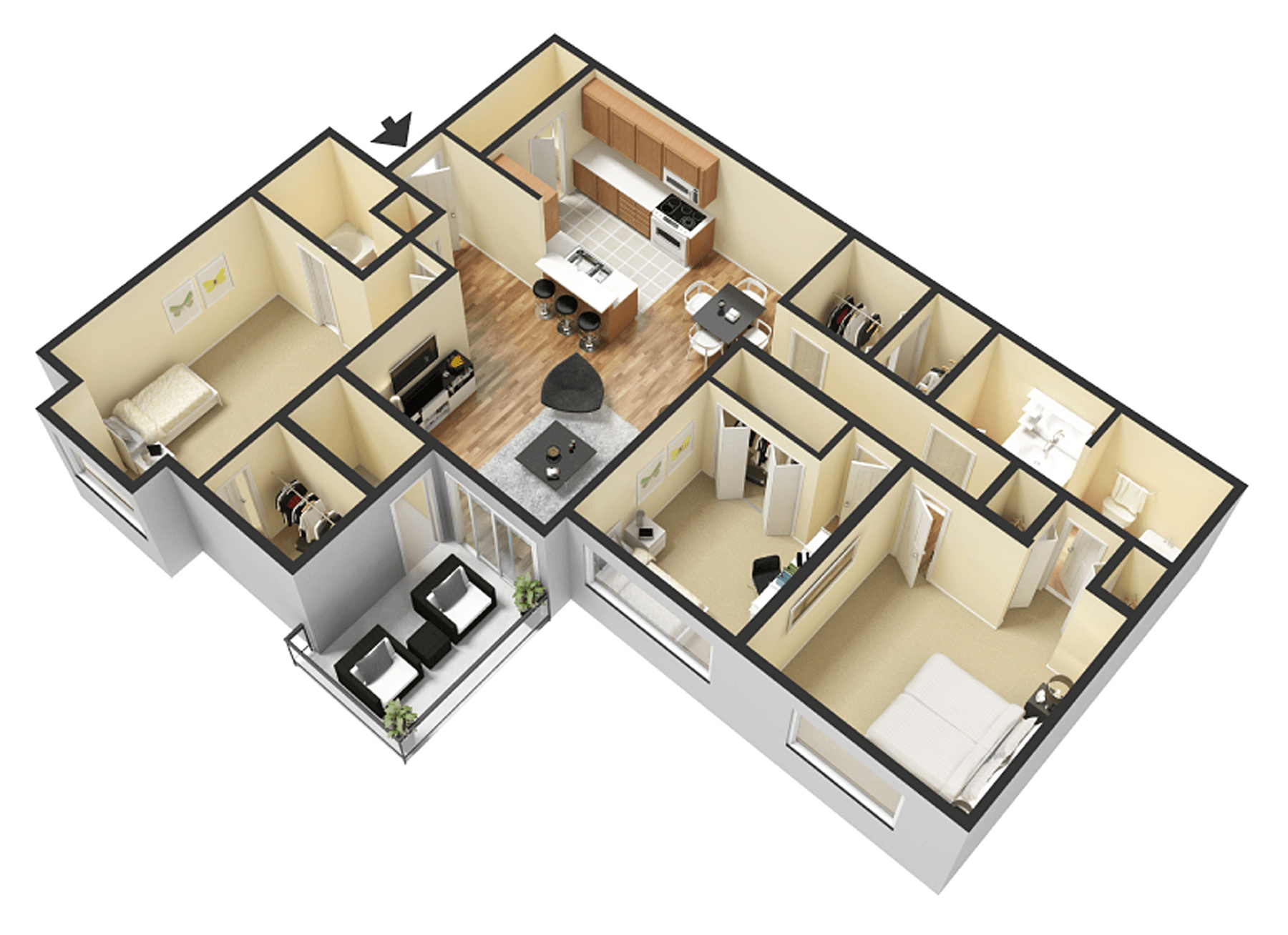 3 Bedroom Furnished