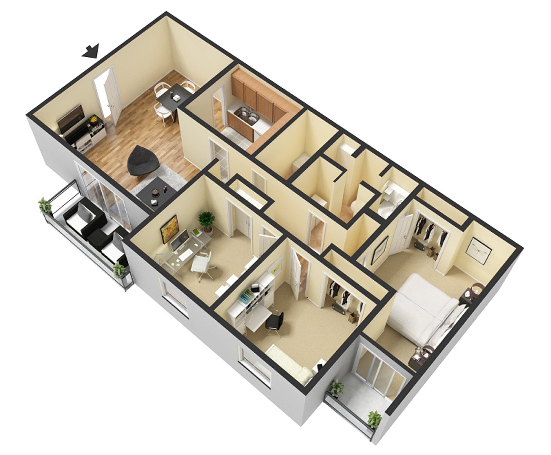 3 Bedroom Furnished