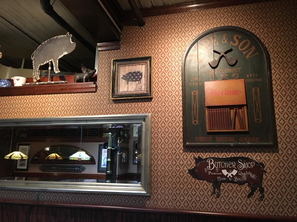 interior shot of wall and a booth