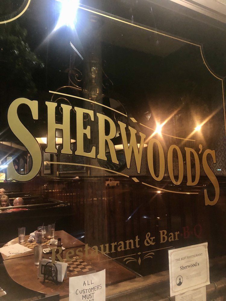 front window of Sherwood's