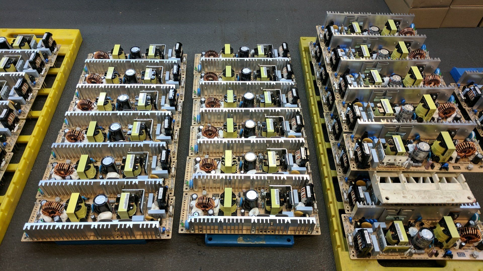 A bunch of electronic components are stacked on top of each other