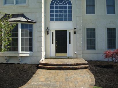 Brick Stone Floor at Entrance — Middletown, NJ — Precision Landscape Contractors