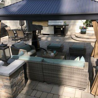 Side View of Bunker Hill Contemporary Home with Patio — Middletown, NJ — Precision Landscape Contractors