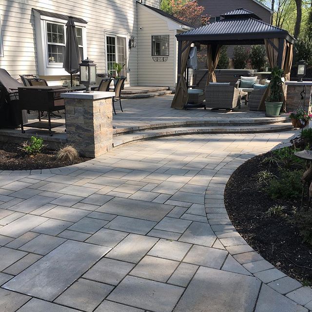 Outdoor Cobblestone Trail— Middletown, NJ — Precision Landscape Contractors