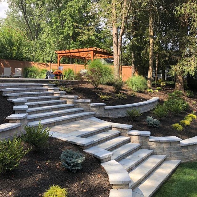 Small Garden with Trees — Middletown, NJ — Precision Landscape Contractors A yard that has had tree removal in Monmouth County, NJ