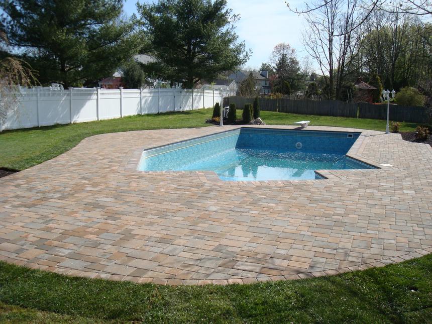 After Pool Installing — Middletown, NJ — Precision Landscape Contractors