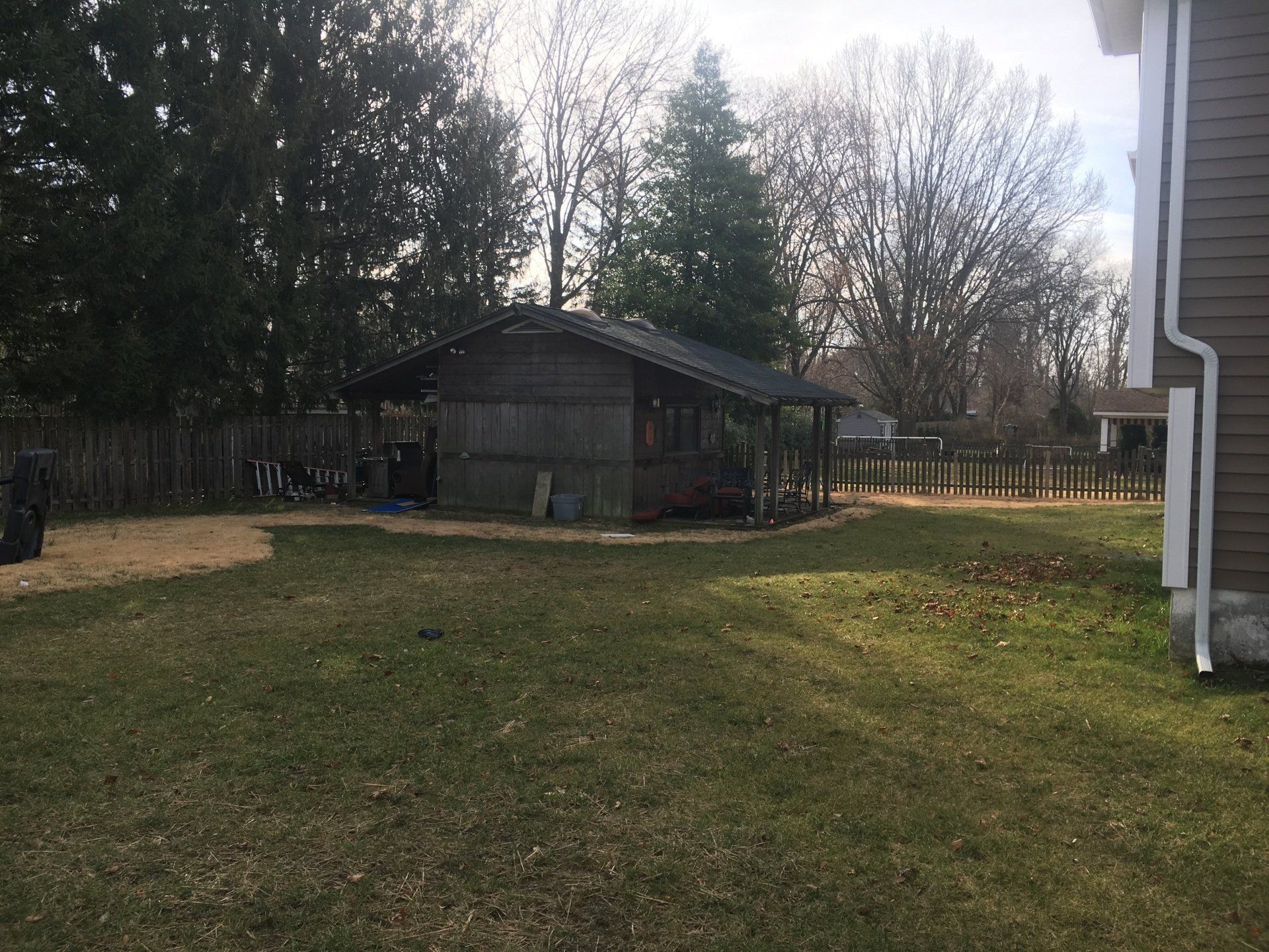Before Adding Backyard Grass — Middletown, NJ — Precision Landscape Contractors