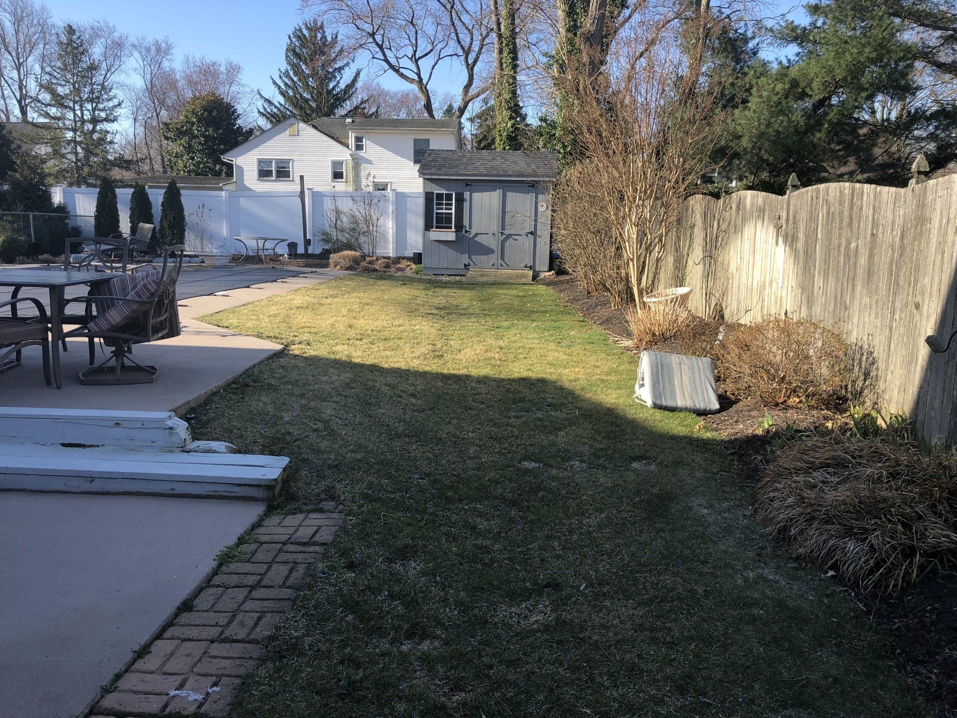 Before Adding Backyard Grass — Middletown, NJ — Precision Landscape Contractors