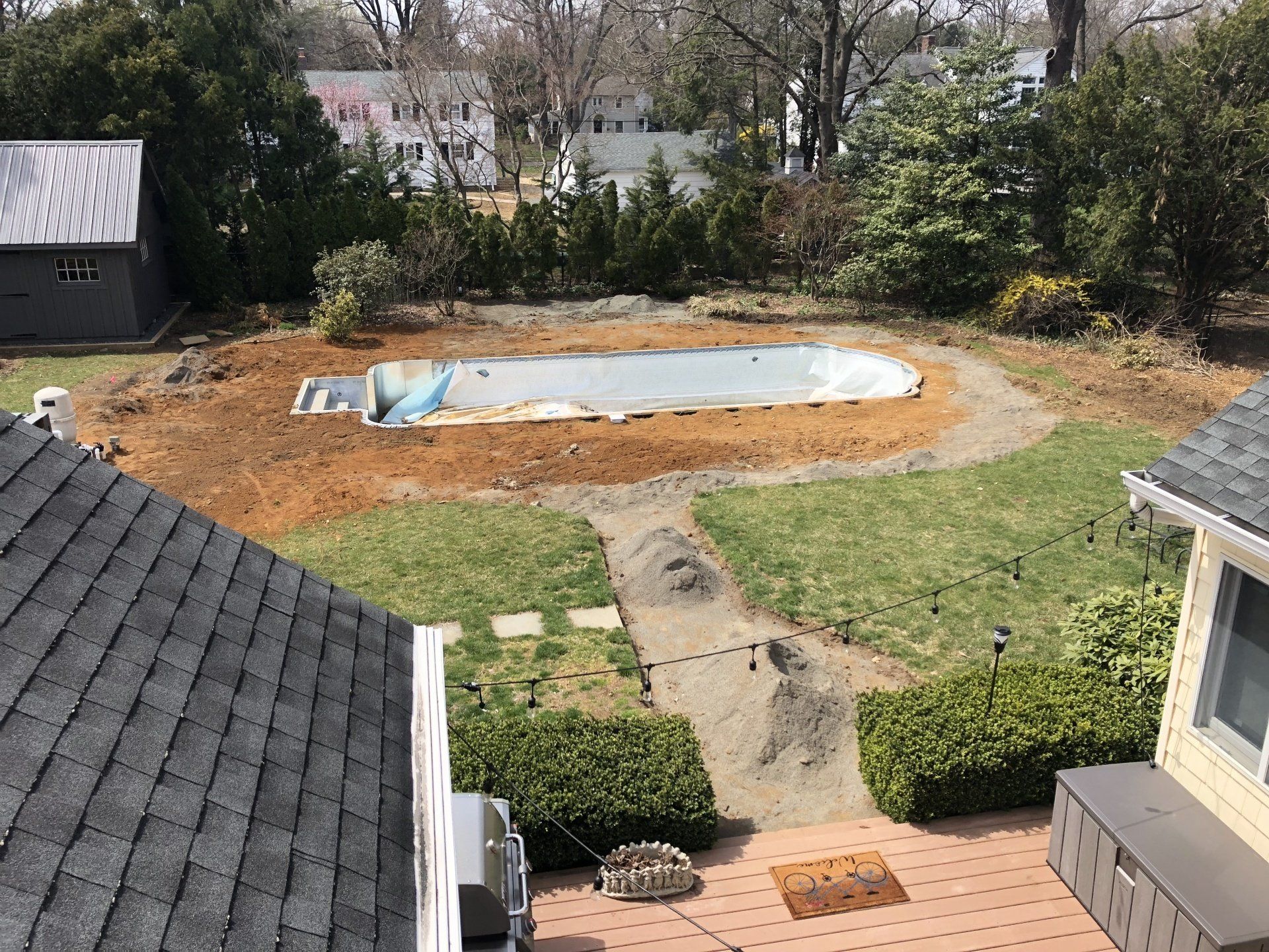 Before Adding Backyard Grass — Middletown, NJ — Precision Landscape Contractors