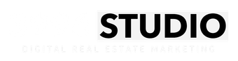 Black “STUDIO” logo above faint “Digital Real Estate Marketing” text on a white background