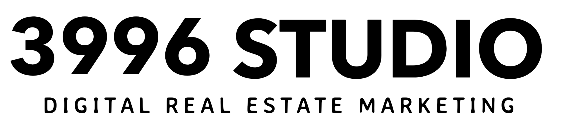 3996 Studio logo with bold black text and subtitle “Digital Real Estate Marketing” on a white background