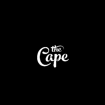 White “the Cape” logo centered on a black background