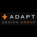 ADAPT Design Group logo in orange and white on a black background