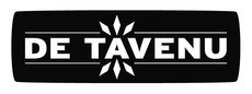 Zwart rechthoekig logo met witte tekst
