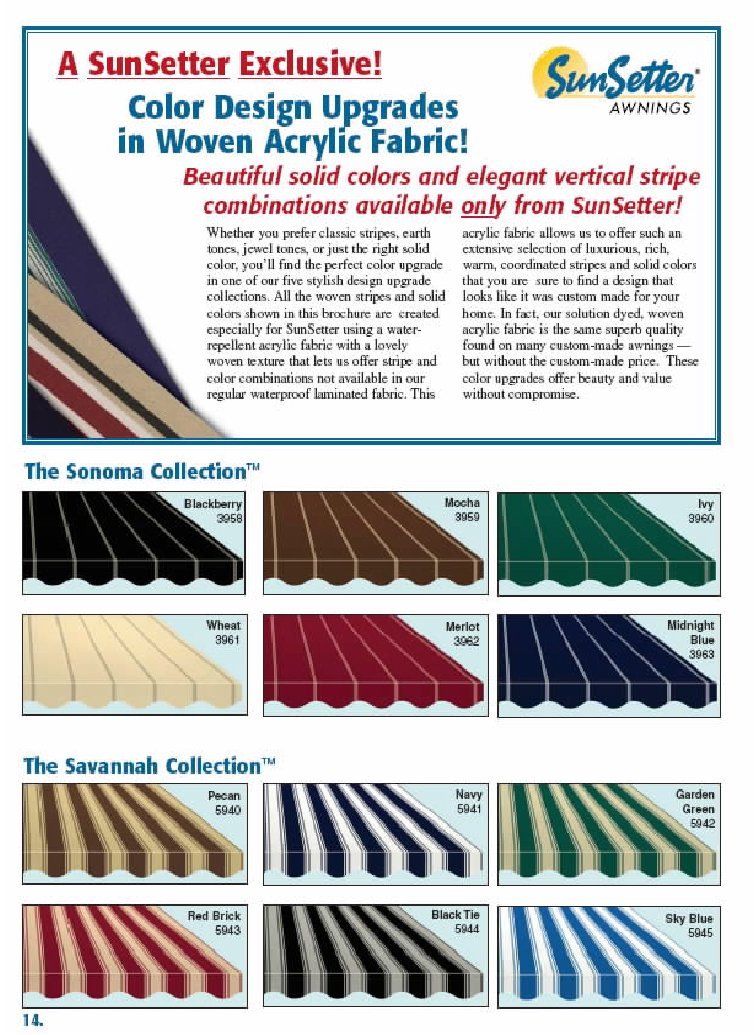 Sunsetter Fabrics — Sunsetter Fabric Collections in Kelso, WA