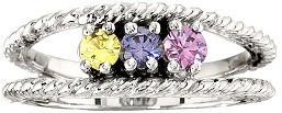 Three Gem Silver Ring