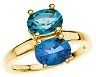 Aqua Marine Blue Topaz Gold Ring