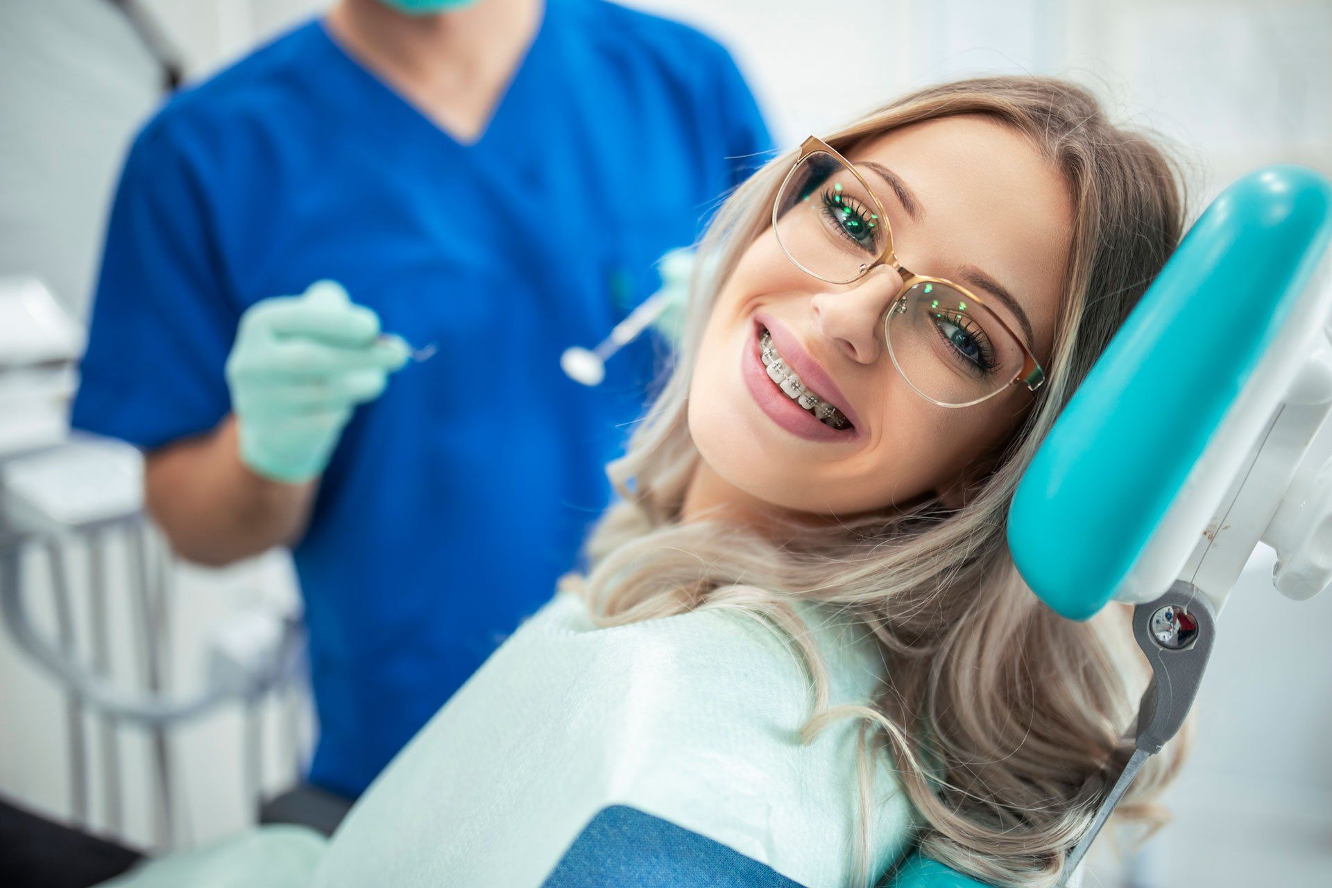 Beautiful Woman with Braces — Mansfield, OH — Mark A. Massa, DDS, Inc. Beautiful Woman with Braces — Mansfield, OH — Mark A. Massa, DDS, Inc.