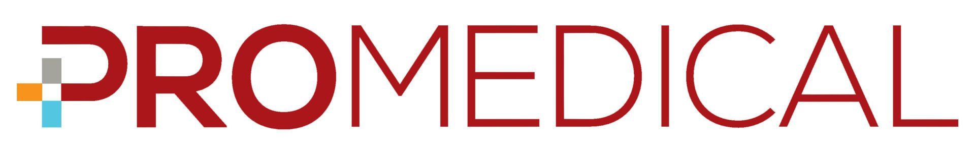A red promedical logo on a white background