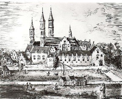 De Abdij van Egmond rond 1570 De Abdij van Egmond rond 1570
