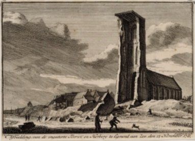 De Agneskerk op het strand van Egmond, 1741 De Agneskerk op het strand van Egmond, 1741