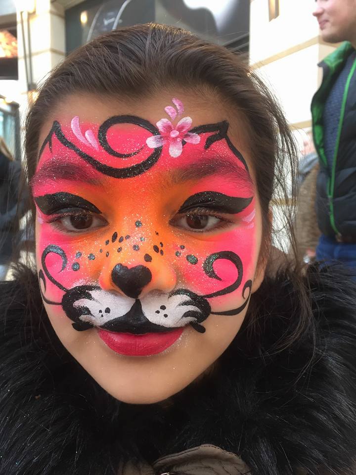 schmink kind kat bloem kleur