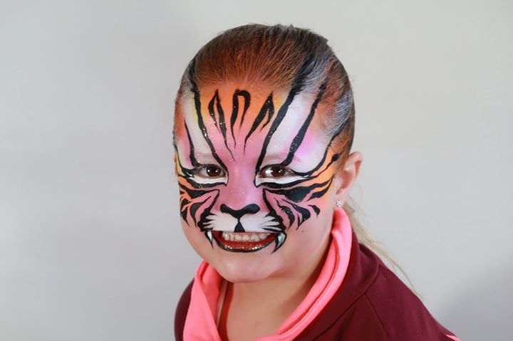 schminksterren schmink kind tijger roze oranje