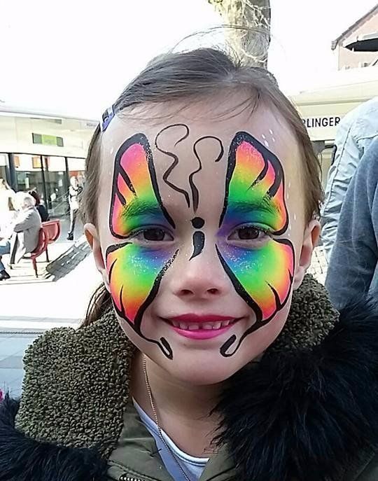 schminksterren schmink kind regenboog vlinder