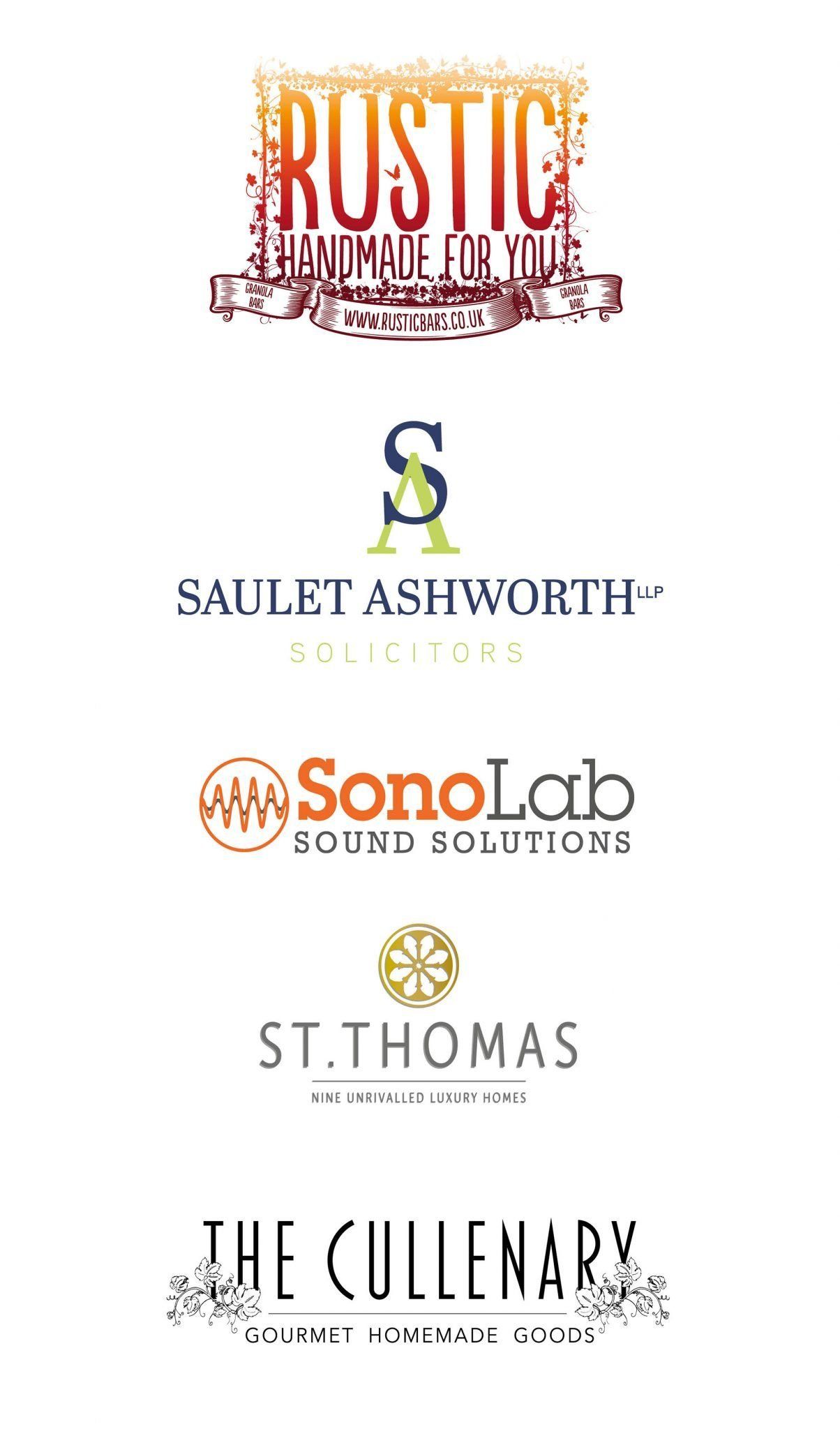 Client logos including Rustic Bars, Saulet Ashworth, SonoLab and The Cullenary