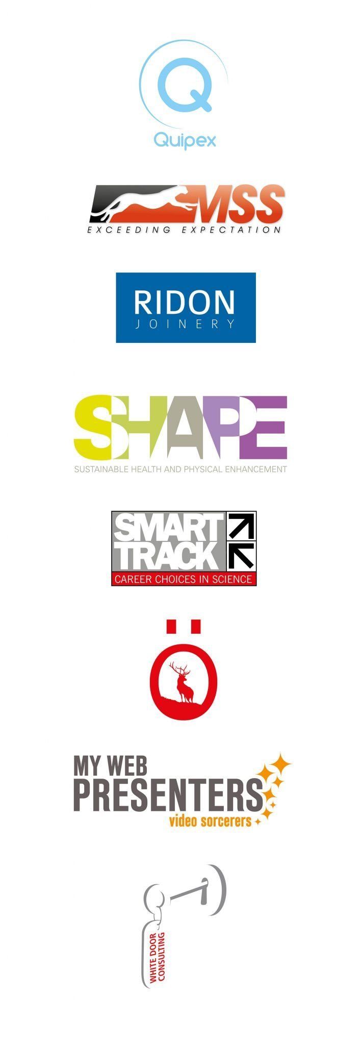 Client logos including Quipex, Ridon Joinery, SHAPE and My Web Presenters