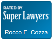 A blue sign that says `` rated by super lawyers ''