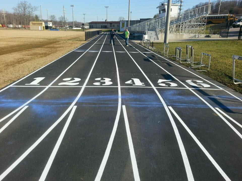 Henderson County — Running tracks lines in Evansville, IN