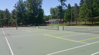 Warrick County — Stripe lines of tennis court in Evansville, IN Warrick County — Stripe lines of tennis court in Evansville, IN