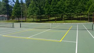 Knox County — Full view of tennis court in Evansville, IN Knox County — Full view of tennis court in Evansville, IN
