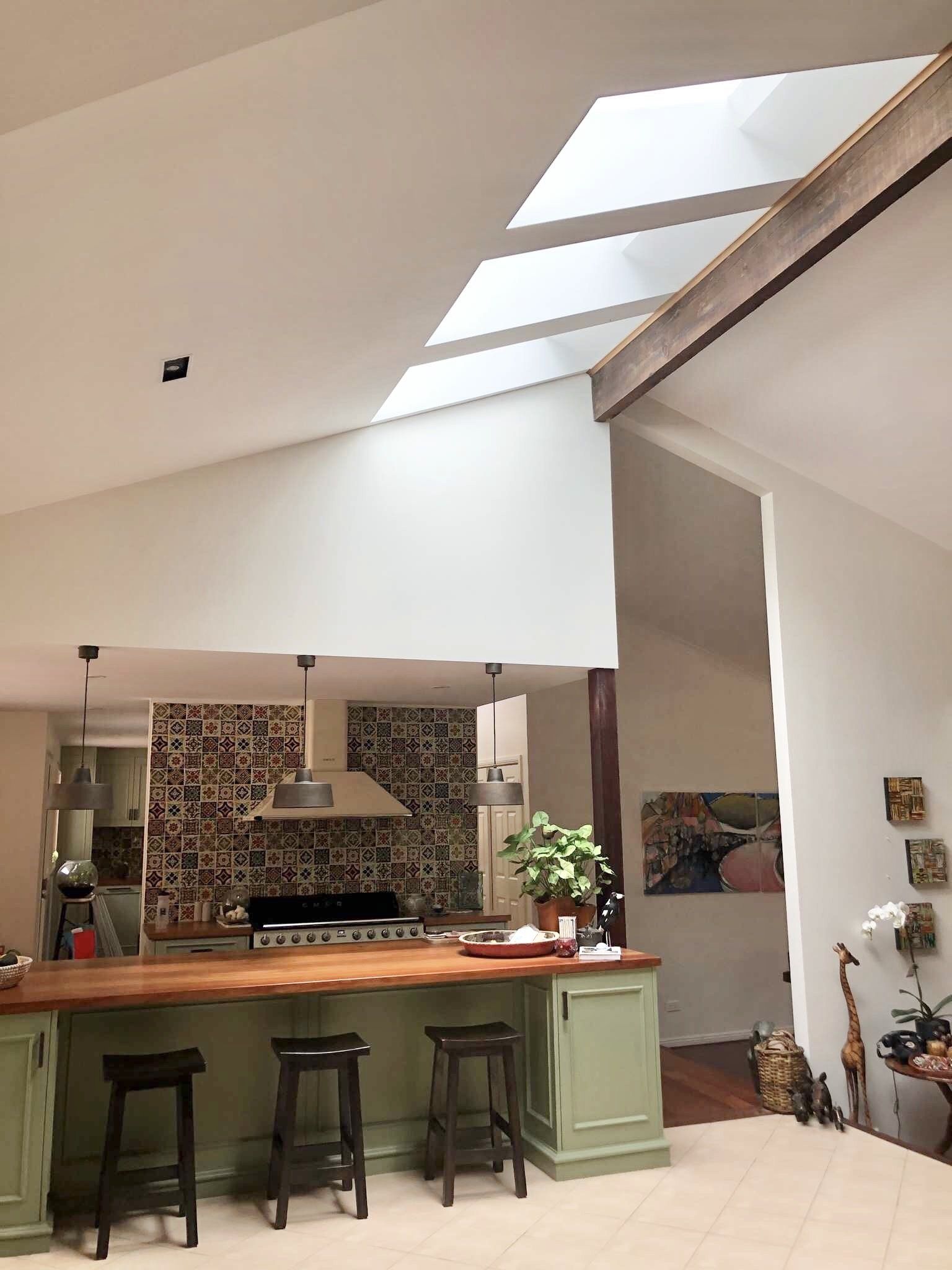 Large skylight on a slanted ceiling — AG Skylights in Central Coast, NSW