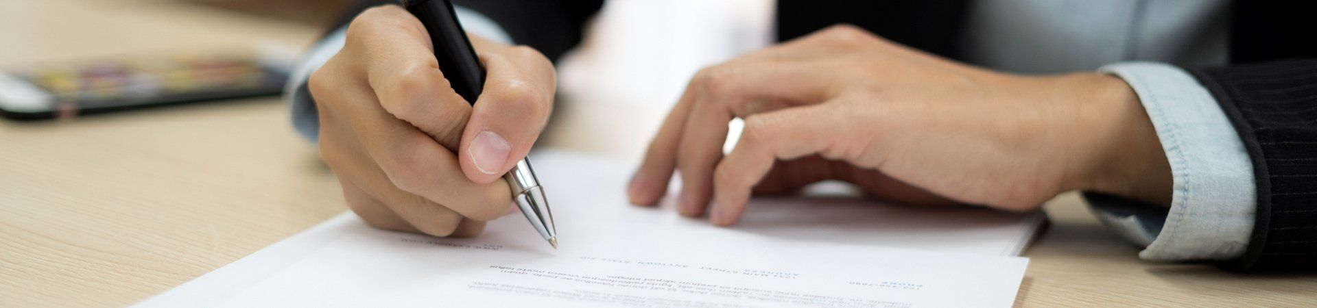 person signing document