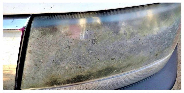 dirty headlight before