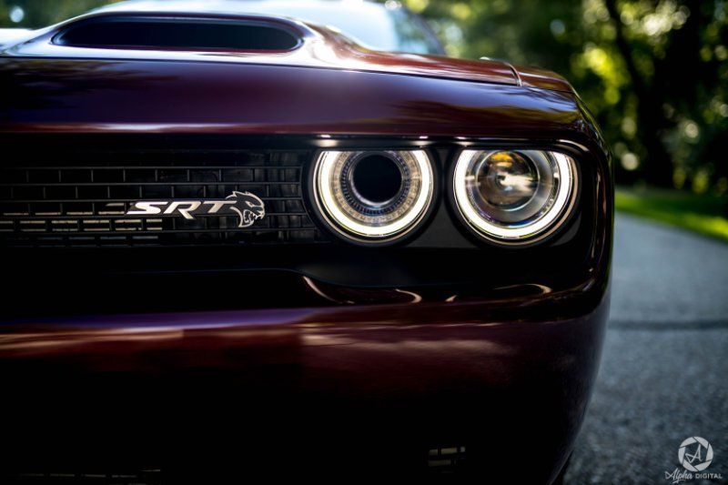 red challenger headlights