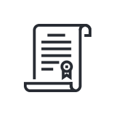 Certificate document icon.