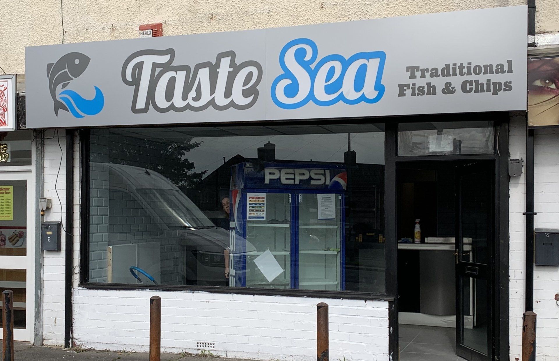 Fret cut CNC pan sign LED lit