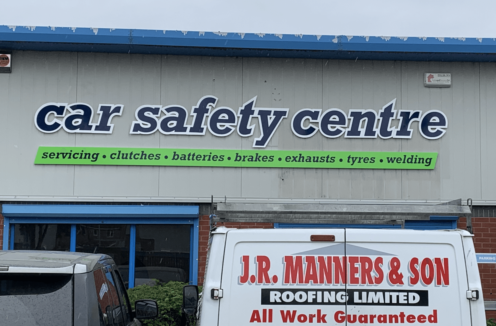 Foamboard CNC cut lettering mounted on locators for Car Safety Centre