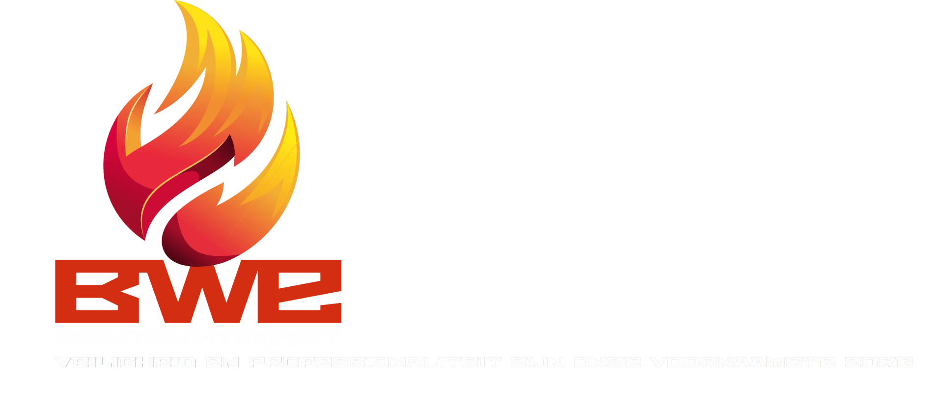 Rood en oranje vlammenlogo boven de letters 