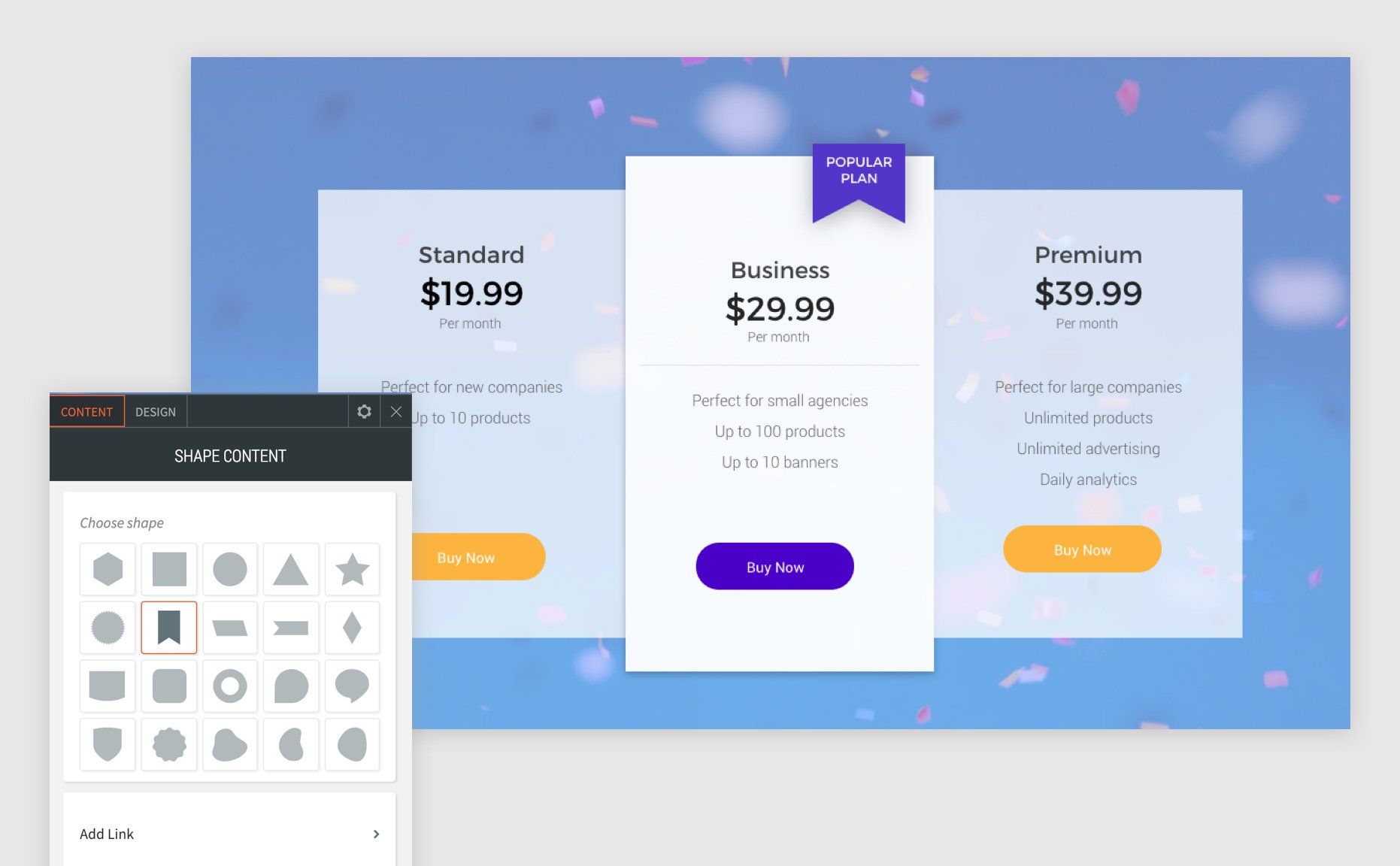 shape widget