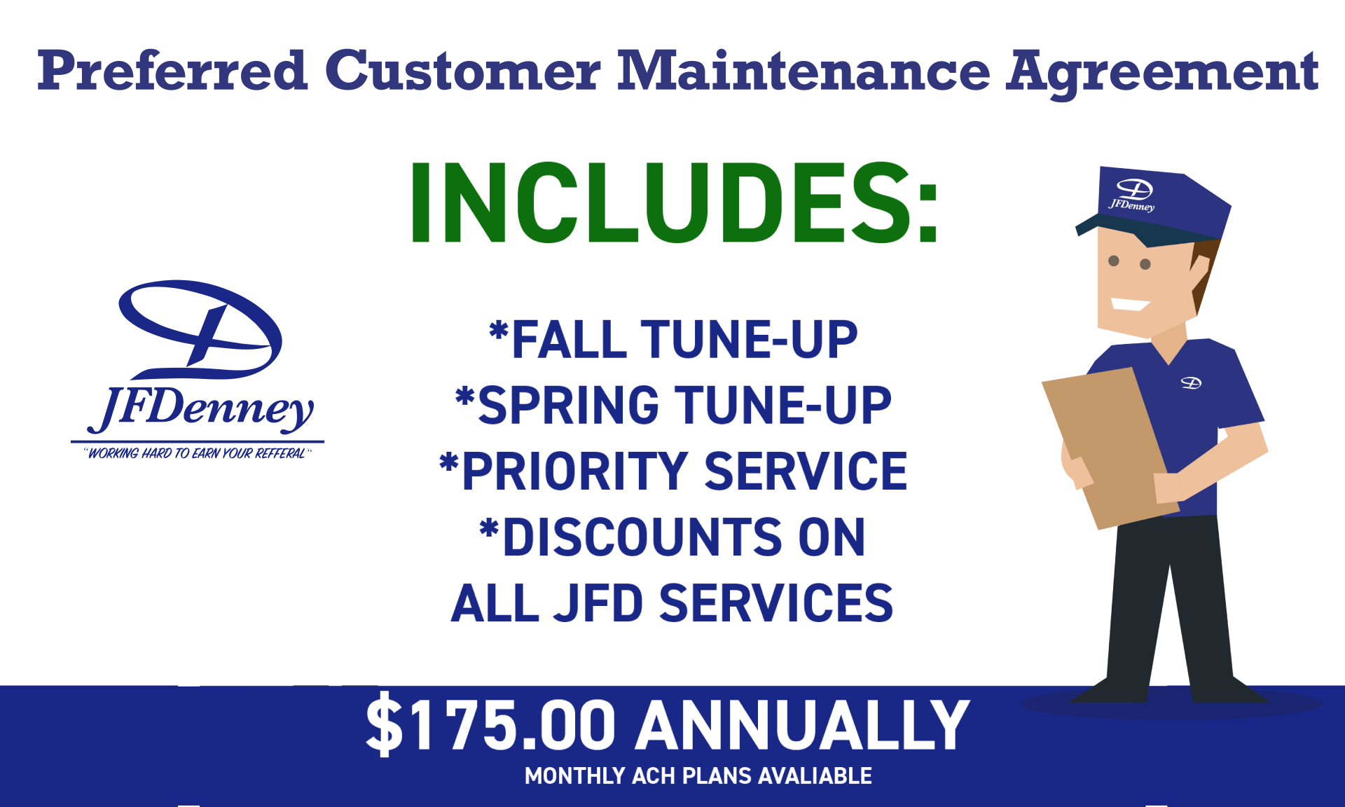 J.F. Denney HVAC and plumbing maintenance agreement programs
