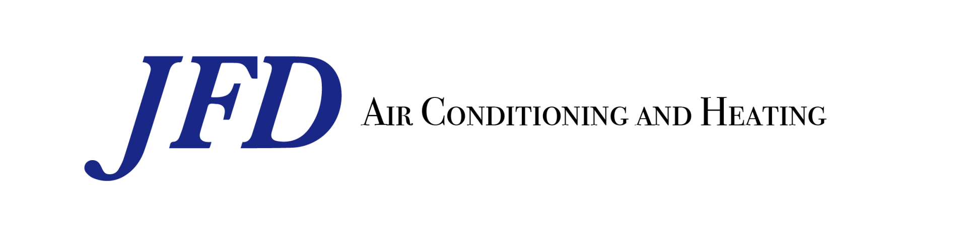 Jfd air conditioning and heating logo on a white background