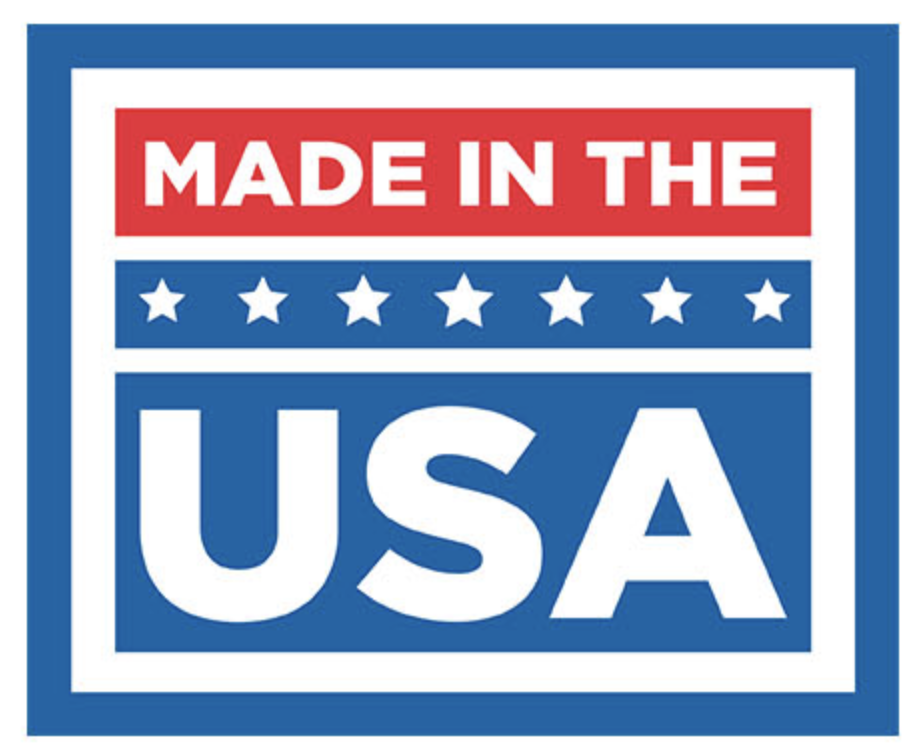 A logo that says made in the usa on it