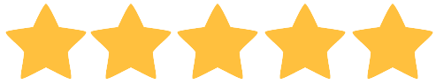 A row of yellow stars on a white background.