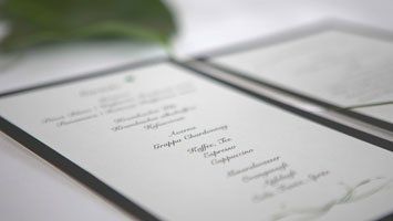 Luxury menu design and creation